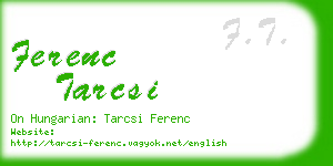 ferenc tarcsi business card